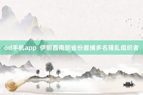 od手机app  伊朗西南部省份握捕多名骚乱组织者
