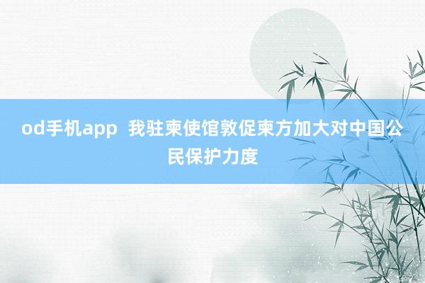 od手机app  我驻柬使馆敦促柬方加大对中国公民保护力度