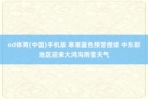 od体育(中国)手机版 寒潮蓝色预警捏续 中东部地区迎来大鸿沟雨雪天气