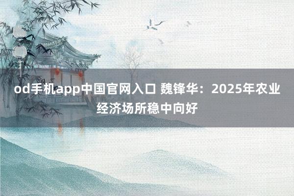 od手机app中国官网入口 魏锋华：2025年农业经济场所稳中向好