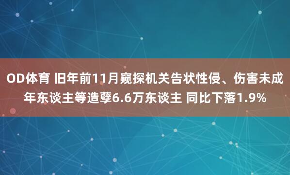 OD体育 旧年前11月窥探机关告状性侵、伤害未成年东谈主等造孽6.6万东谈主 同比下落1.9%