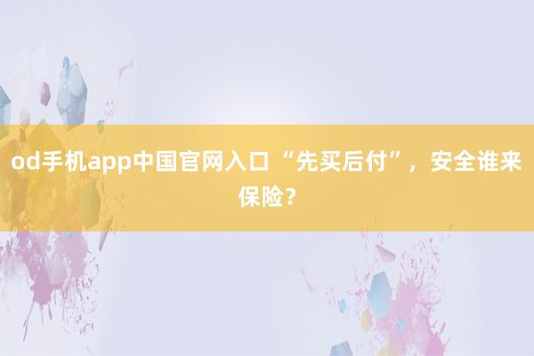 od手机app中国官网入口 “先买后付”，安全谁来保险？