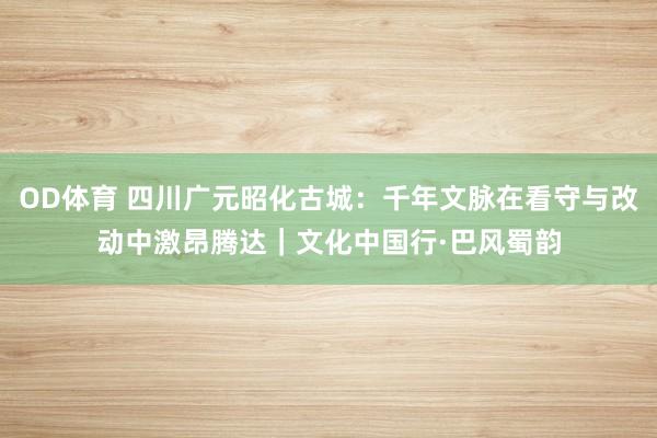 OD体育 四川广元昭化古城：千年文脉在看守与改动中激昂腾达｜文化中国行·巴风蜀韵