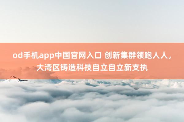 od手机app中国官网入口 创新集群领跑人人，大湾区铸造科技自立自立新支执