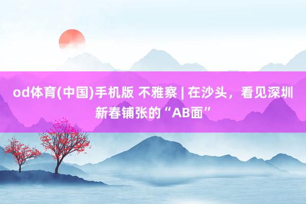 od体育(中国)手机版 不雅察 | 在沙头，看见深圳新春铺张的“AB面”