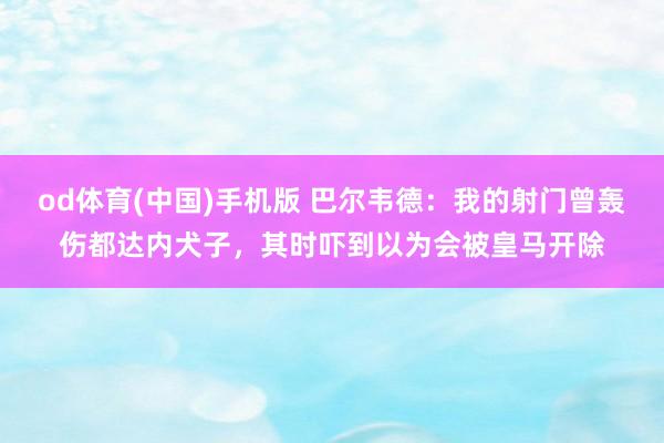 od体育(中国)手机版 巴尔韦德：我的射门曾轰伤都达内犬子，其时吓到以为会被皇马开除
