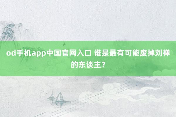 od手机app中国官网入口 谁是最有可能废掉刘禅的东谈主？