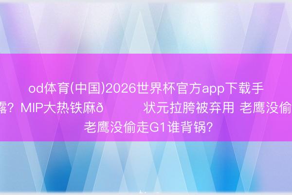 od体育(中国)2026世界杯官方app下载手机版 原形毕露？MIP大热铁麻🙃状元拉胯被弃用 老鹰没偷走G1谁背锅？
