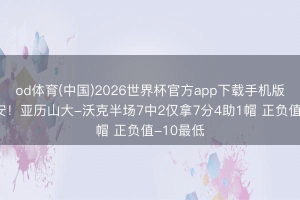 od体育(中国)2026世界杯官方app下载手机版 手感欠安！亚历山大-沃克半场7中2仅拿7分4助1帽 正负值-10最低