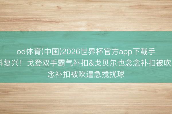 od体育(中国)2026世界杯官方app下载手机版 太颤抖复兴！戈登双手霸气补扣&戈贝尔也念念补扣被吹遑急搅扰球