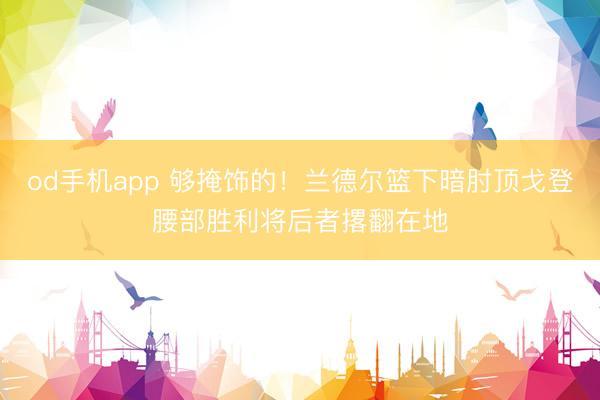 od手机app 够掩饰的！兰德尔篮下暗肘顶戈登腰部胜利将后者撂翻在地