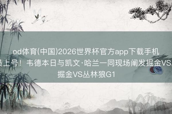 od体育(中国)2026世界杯官方app下载手机版 阐发员上号！韦德本日与凯文·哈兰一同现场阐发掘金VS丛林狼G1