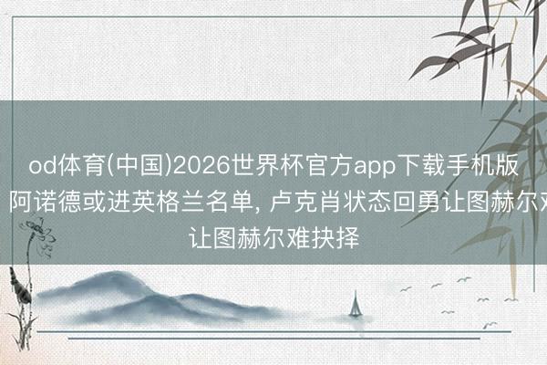 od体育(中国)2026世界杯官方app下载手机版 BBC: 阿诺德或进英格兰名单， 卢克肖状态回勇让图赫尔难抉择