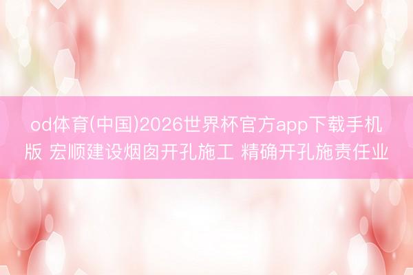 od体育(中国)2026世界杯官方app下载手机版 宏顺建设烟囱开孔施工 精确开孔施责任业