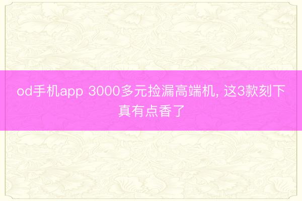od手机app 3000多元捡漏高端机， 这3款刻下真有点香了