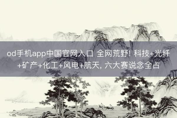 od手机app中国官网入口 全网荒野! 科技+光纤+矿产+化工+风电+航天， 六大赛说念全占