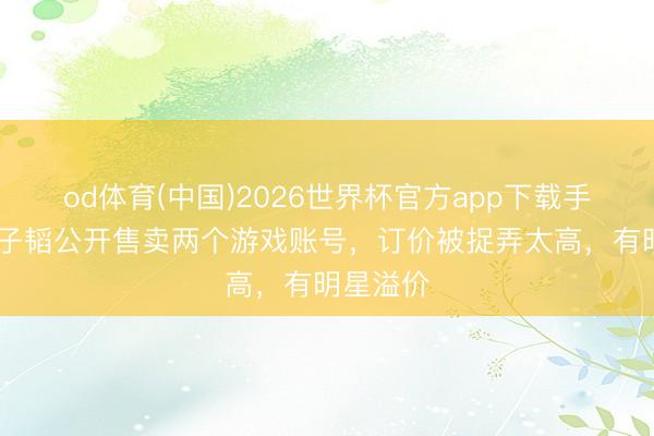 od体育(中国)2026世界杯官方app下载手机版 黄子韬公开售卖两个游戏账号，订价被捉弄太高，有明星溢价