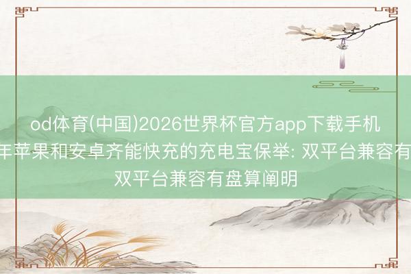od体育(中国)2026世界杯官方app下载手机版 2026年苹果和安卓齐能快充的充电宝保举: 双平台兼容有盘算阐明
